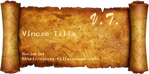 Vincze Tilla névjegykártya